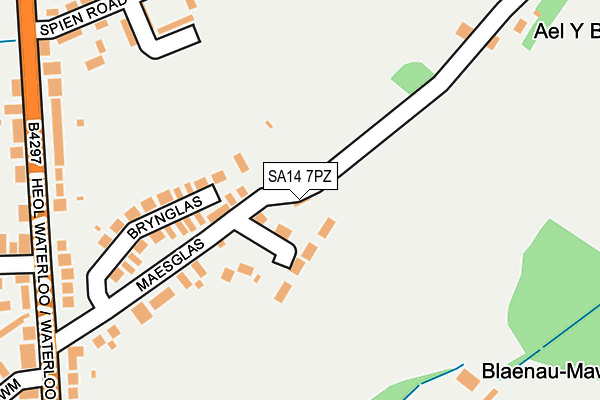 SA14 7PZ map - OS OpenMap – Local (Ordnance Survey)