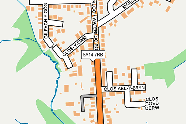 SA14 7RB map - OS OpenMap – Local (Ordnance Survey)