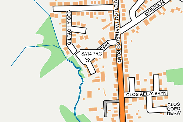 SA14 7RG map - OS OpenMap – Local (Ordnance Survey)