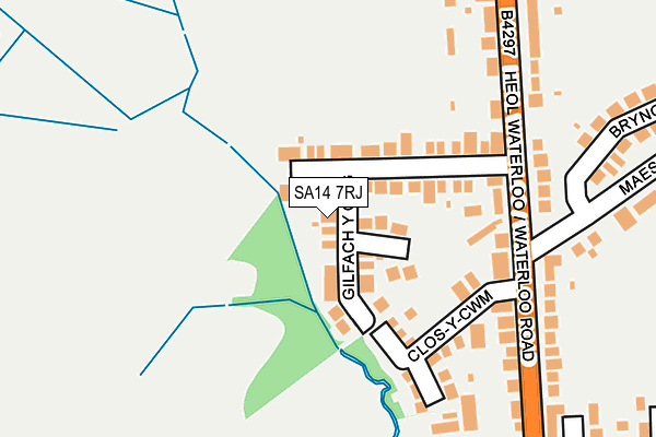 SA14 7RJ map - OS OpenMap – Local (Ordnance Survey)