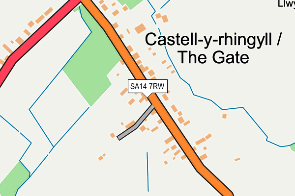 SA14 7RW map - OS OpenMap – Local (Ordnance Survey)