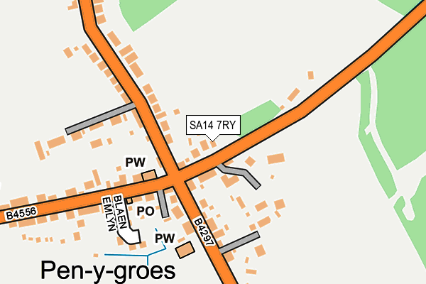 SA14 7RY map - OS OpenMap – Local (Ordnance Survey)