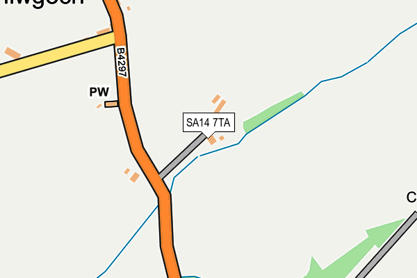 SA14 7TA map - OS OpenMap – Local (Ordnance Survey)