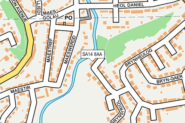 SA14 8AA map - OS OpenMap – Local (Ordnance Survey)