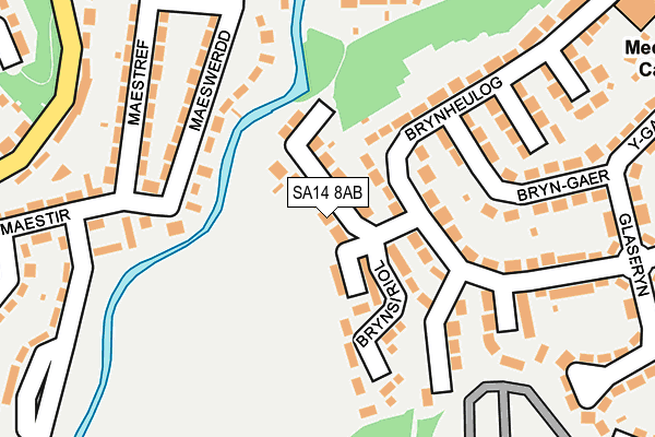 SA14 8AB map - OS OpenMap – Local (Ordnance Survey)