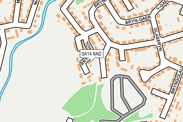 SA14 8AD map - OS OpenMap – Local (Ordnance Survey)