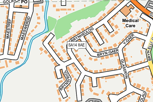 SA14 8AE map - OS OpenMap – Local (Ordnance Survey)