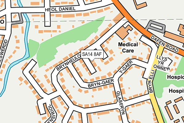 SA14 8AF map - OS OpenMap – Local (Ordnance Survey)