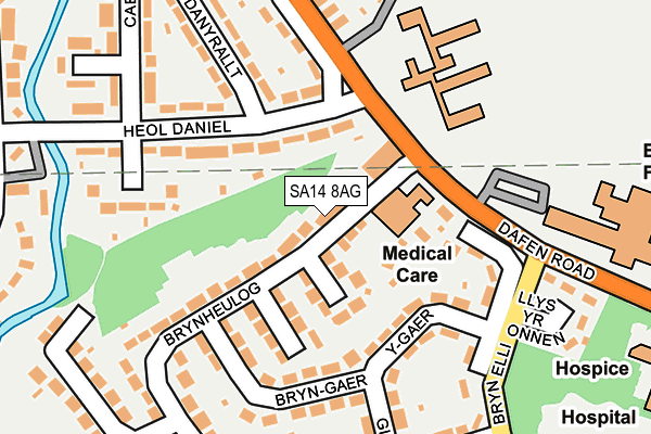 SA14 8AG map - OS OpenMap – Local (Ordnance Survey)