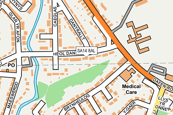 SA14 8AL map - OS OpenMap – Local (Ordnance Survey)