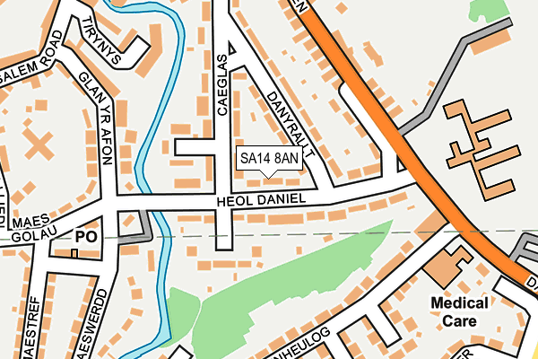 SA14 8AN map - OS OpenMap – Local (Ordnance Survey)