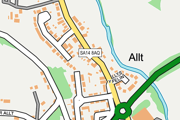 SA14 8AQ map - OS OpenMap – Local (Ordnance Survey)