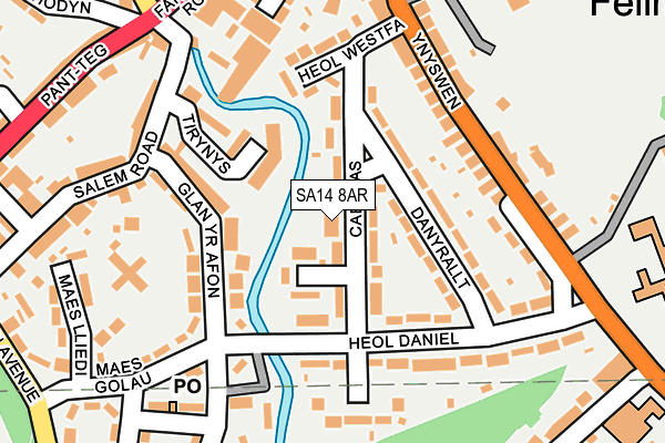SA14 8AR map - OS OpenMap – Local (Ordnance Survey)