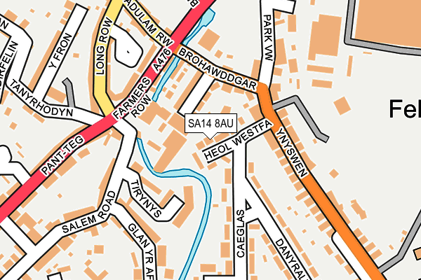 SA14 8AU map - OS OpenMap – Local (Ordnance Survey)