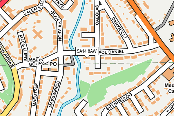 SA14 8AW map - OS OpenMap – Local (Ordnance Survey)