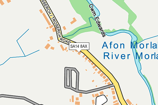 SA14 8AX map - OS OpenMap – Local (Ordnance Survey)