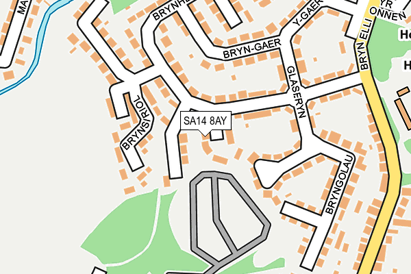 SA14 8AY map - OS OpenMap – Local (Ordnance Survey)