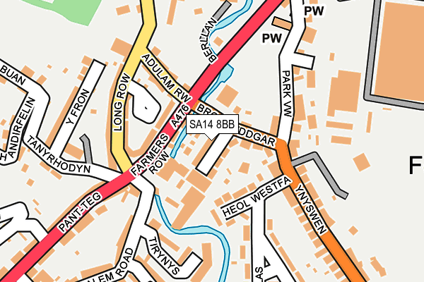 SA14 8BB map - OS OpenMap – Local (Ordnance Survey)
