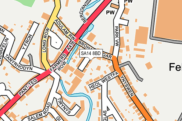 SA14 8BD map - OS OpenMap – Local (Ordnance Survey)