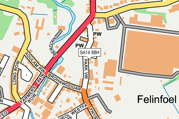 SA14 8BH map - OS OpenMap – Local (Ordnance Survey)