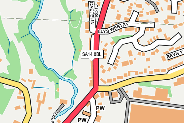 SA14 8BL map - OS OpenMap – Local (Ordnance Survey)