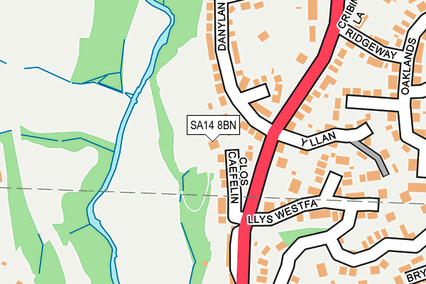 SA14 8BN map - OS OpenMap – Local (Ordnance Survey)