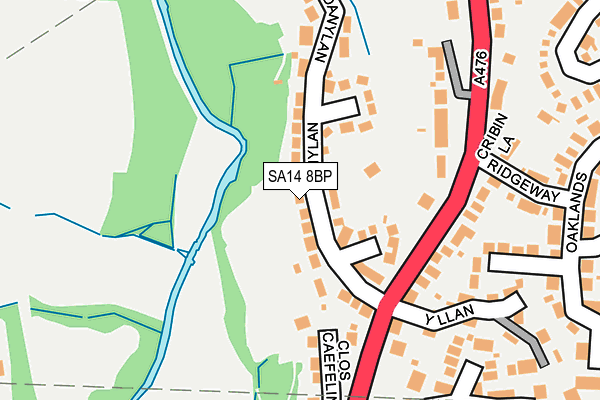 SA14 8BP map - OS OpenMap – Local (Ordnance Survey)
