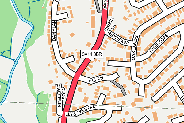 SA14 8BR map - OS OpenMap – Local (Ordnance Survey)