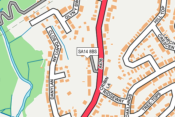 SA14 8BS map - OS OpenMap – Local (Ordnance Survey)