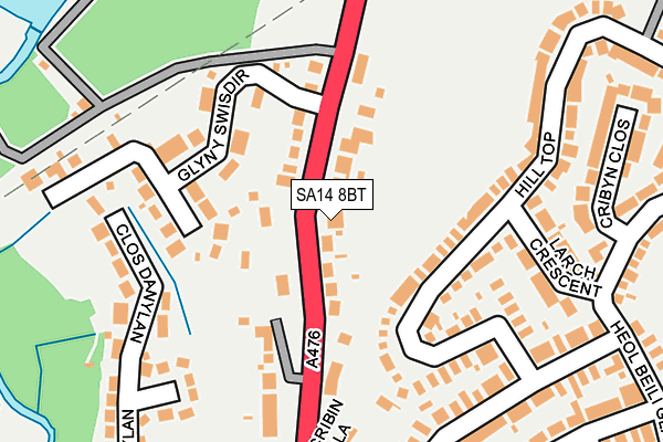 SA14 8BT map - OS OpenMap – Local (Ordnance Survey)