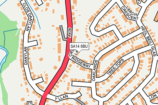 SA14 8BU map - OS OpenMap – Local (Ordnance Survey)