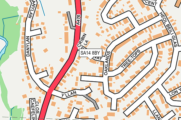 SA14 8BY map - OS OpenMap – Local (Ordnance Survey)