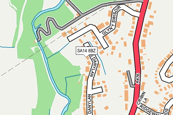 SA14 8BZ map - OS OpenMap – Local (Ordnance Survey)