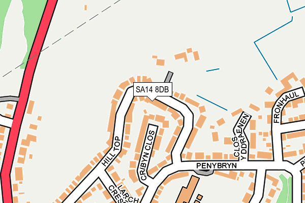 SA14 8DB map - OS OpenMap – Local (Ordnance Survey)