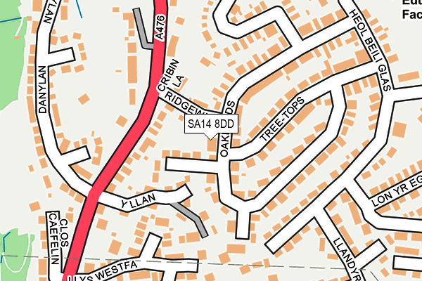 SA14 8DD map - OS OpenMap – Local (Ordnance Survey)