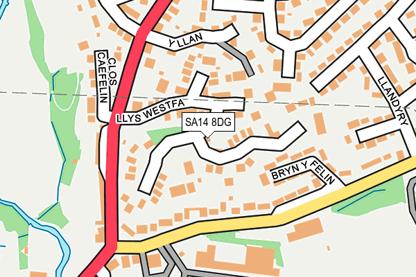 SA14 8DG map - OS OpenMap – Local (Ordnance Survey)