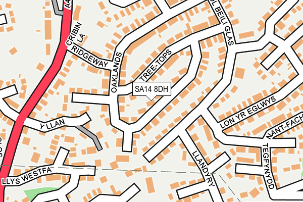 SA14 8DH map - OS OpenMap – Local (Ordnance Survey)