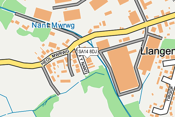 SA14 8DJ map - OS OpenMap – Local (Ordnance Survey)