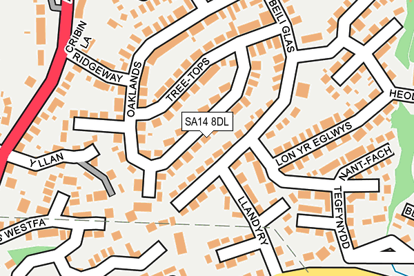 SA14 8DL map - OS OpenMap – Local (Ordnance Survey)