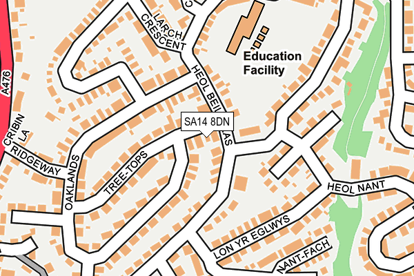 SA14 8DN map - OS OpenMap – Local (Ordnance Survey)