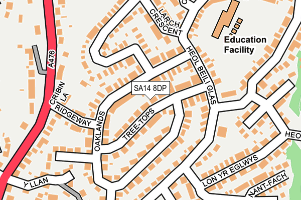 SA14 8DP map - OS OpenMap – Local (Ordnance Survey)