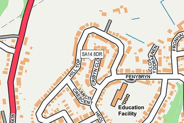 SA14 8DR map - OS OpenMap – Local (Ordnance Survey)