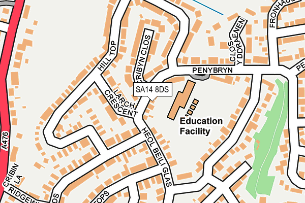 SA14 8DS map - OS OpenMap – Local (Ordnance Survey)