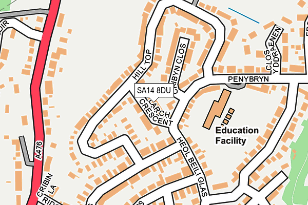 SA14 8DU map - OS OpenMap – Local (Ordnance Survey)