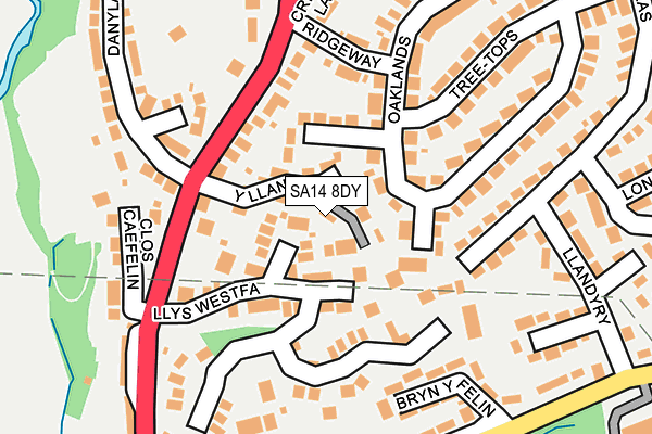 SA14 8DY map - OS OpenMap – Local (Ordnance Survey)