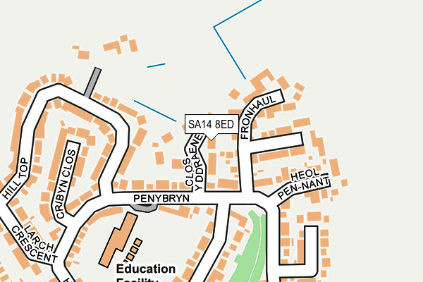 SA14 8ED map - OS OpenMap – Local (Ordnance Survey)