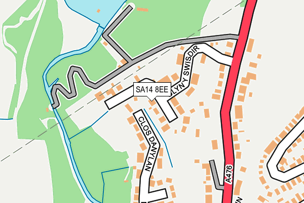 SA14 8EE map - OS OpenMap – Local (Ordnance Survey)