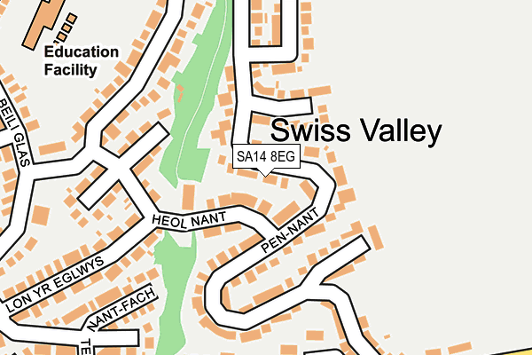 SA14 8EG map - OS OpenMap – Local (Ordnance Survey)