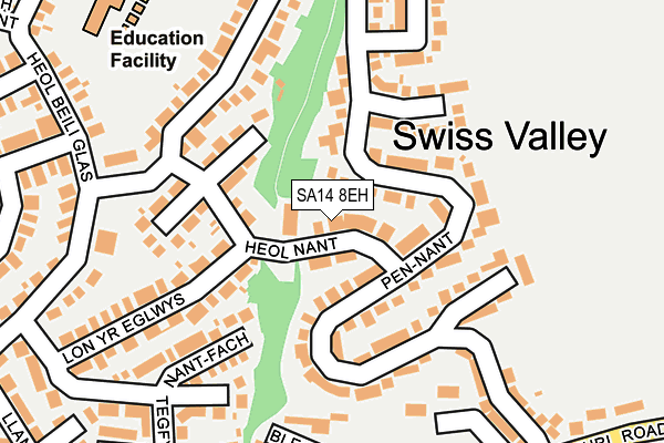SA14 8EH map - OS OpenMap – Local (Ordnance Survey)