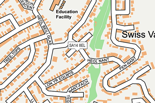 SA14 8EL map - OS OpenMap – Local (Ordnance Survey)